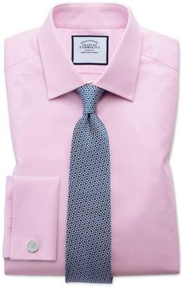 Charles Tyrwhitt Royal Blue and White Silk Geometric Classic Tie