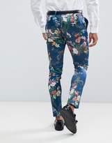 Thumbnail for your product : ASOS Super Skinny Suit Pants In Blue Floral Print