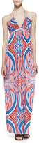Thumbnail for your product : T-Bags 2073 T Bags Printed Halter Maxi Dress