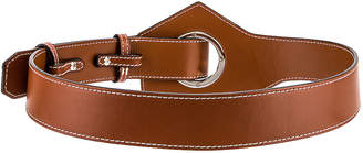 Ganni Leather Acetate Belt in Cognac | FWRD