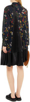 Thumbnail for your product : Clu Asymmetric Paneled Floral-print Cotton And Satin Dress