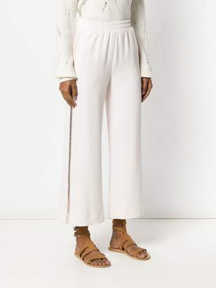 See by Chloe embroidered stripe wide leg trousers