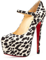 Thumbnail for your product : Christian Louboutin Lady Daf Leopard Mary Jane Red Sole Pump