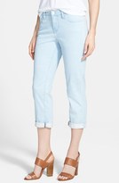 Thumbnail for your product : Christopher Blue 'Brooklyn' Roll Cuff Crop Jeans (Light Indigo)