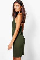 Thumbnail for your product : boohoo Tall Searra Textured Lace Plunge Bodycon Dress