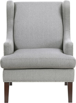 Living Room Accent Chair, Gray Upholstery, Removable Seat Cushion Cover, 21" Width Foam Cushioned Fabric, 300lbs Weight Capacity