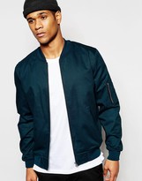 Thumbnail for your product : ASOS Bomber Jacket in Teal