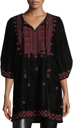 Tolani Kajol Half-Sleeve Velvet Tunic, Plus Size