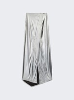 Draped Midi Skirt Silver And Black 