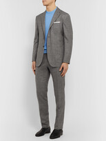 Thumbnail for your product : Kiton Grey Slim-Fit Micro-Puppytooth Cashmere, Linen And Silk-Blend Suit Trousers