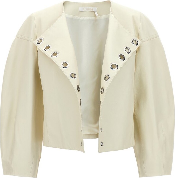 Chloé Boxy Cropped Leather Jacket