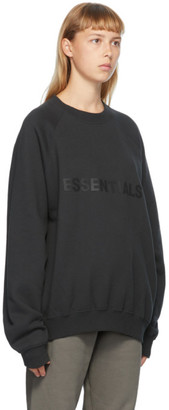 Essentials Black Logo Crewneck Sweatshirt