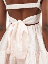 Thumbnail for your product : Cecilie Bahnsen Johanna Cutout-back Tiered Matelassé Dress - Light Pink