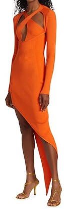 David Koma Cutout Asymmetric Midi-Dress