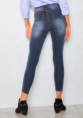 Ever New Ever New Francesca Ripped High Waist Indigo Denim Skinny Jeans