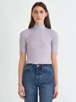 Thumbnail for your product : Frank and Oak Ribbed Mockneck Cotton-Blend Top in Lavender Heather