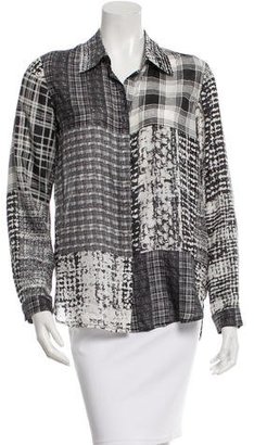 L'Agence Silk Button-Up Blouse