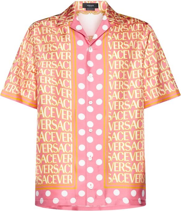 Versace Allover Silk Bowling Shirt in Multicoloured - Versace