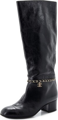 Chanel Black and Metallic Gold Leather Paris-New York Graffiti Boots Size  EU 36 Chanel | The Luxury Closet