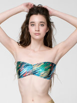 Thumbnail for your product : American Apparel Brush Printed Shiny Ruched Front Tube Bra