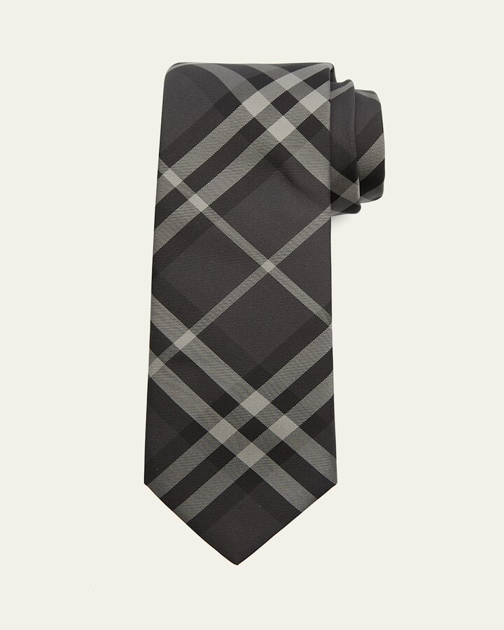 Men's Manston Charcoal Check Tie