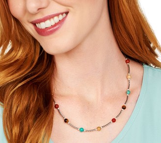 American West Multi-Gemstone Bead and Sterling Necklace