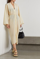 Thumbnail for your product : Totême Belted Organic Cotton And Silk-blend Voile Shirt Dress - Ivory
