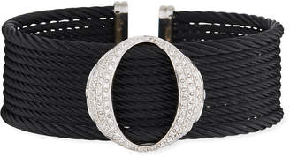 Alor Noir Stacked Bracelet w/ Open Diamond Pavé
