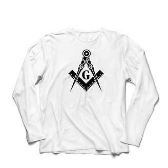 lepni.me Men’s T-Shirt Fraternal & Masonic Logo Freemasonry Square and Compass ( Black White)