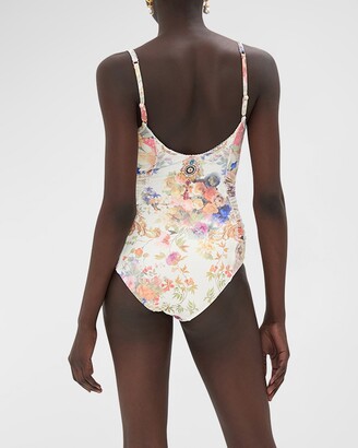 Camilla Friends with Frescos Ruched-Side One-Piece Swimsuit