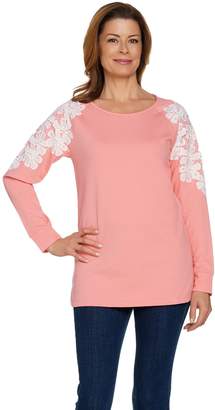 Factory Quacker Flower Lace Raglan French Terry Top