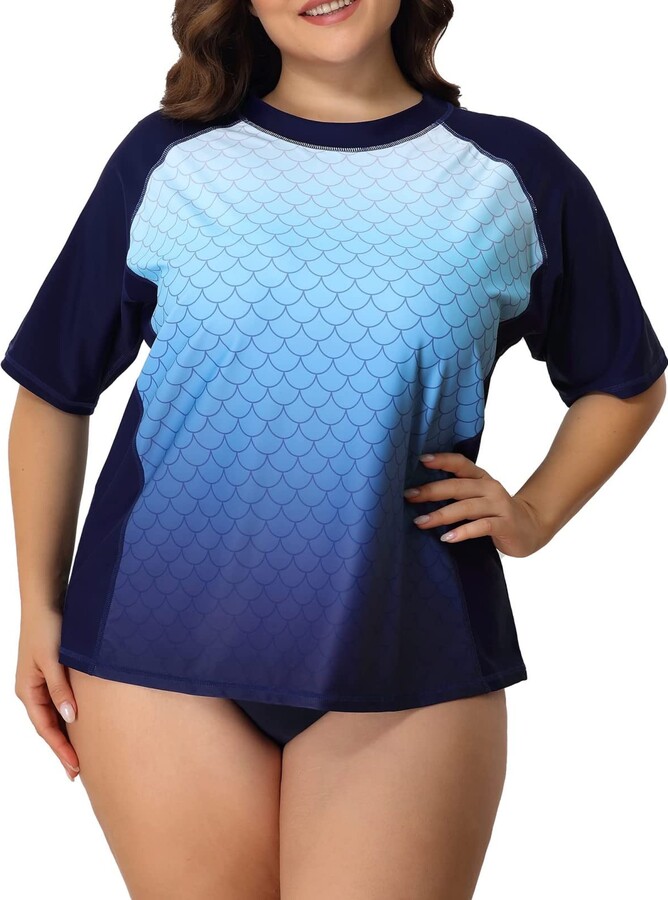 CharmLeaks omen Plus Size Rash Guard Short Sleeve Rashguard UPF 50