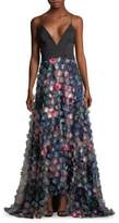 Thumbnail for your product : Badgley Mischka Floral Applique Gown