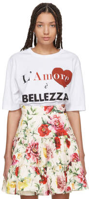 Dolce & Gabbana White Lamore E Belezza T-Shirt