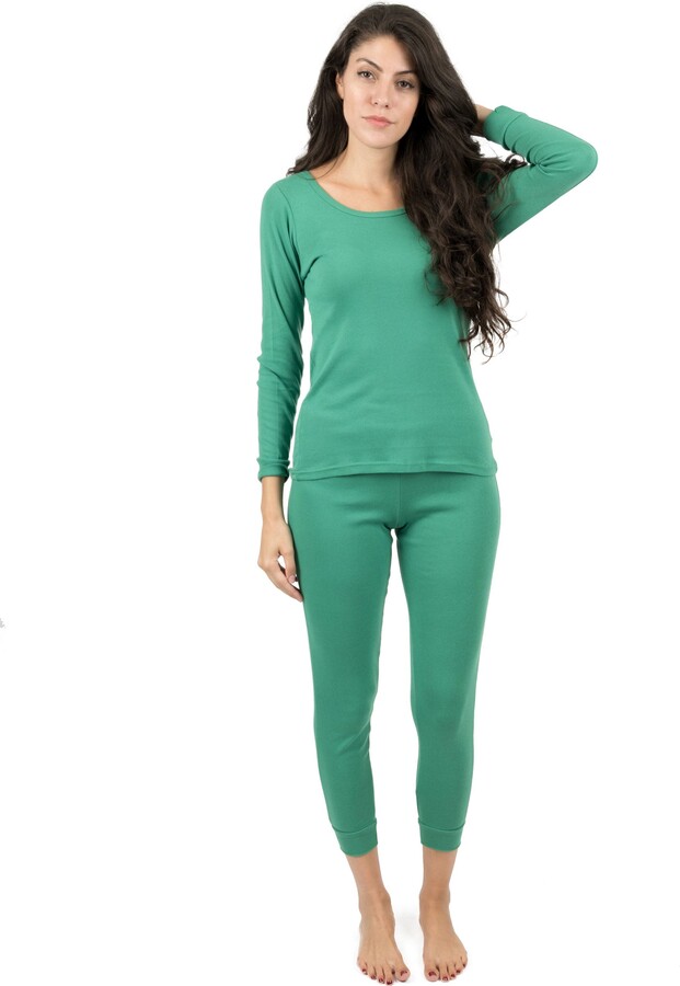 Leveret Womens Two Piece Cotton Pajamas Classic Solid Color