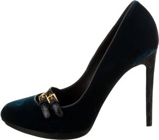 Tom Ford Velvet Leather Trim Embellishment Pumps