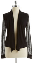 Thumbnail for your product : Vince Camuto Open Front Cardigan with Sheer Long Sleeves