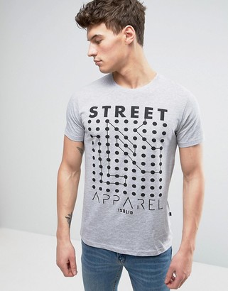 Solid T-Shirt With Street Apparel Print
