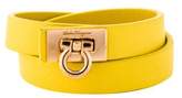 Thumbnail for your product : Ferragamo Gancini Leather Double Wrap Bracelet