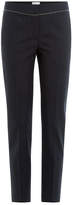 Thumbnail for your product : Brunello Cucinelli Wool-Cotton Pants with Embellishment
