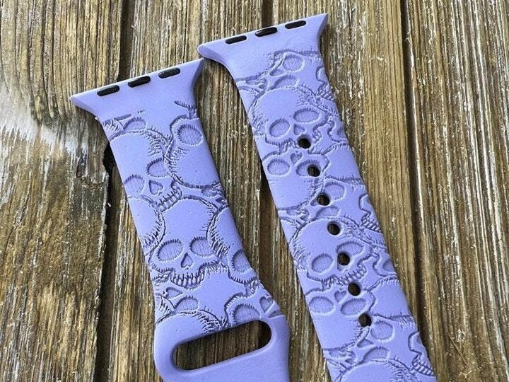 Skulls Watch Band For Apple | Gift Women Personalized |Silicone Laser Engraved 38 44 41 42 45mm