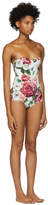 Thumbnail for your product : Dolce & Gabbana White Peonies Bustier Swimsuit