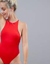 Thumbnail for your product : ASOS 4505 Swimsuit In Red With Strap Back Detail