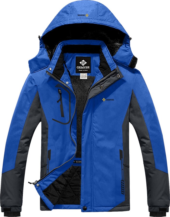 GEMYSE Men's Mountain Waterproof Ski Jacket Windproof Fleece Outdoor ...