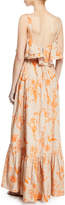 Thumbnail for your product : Johanna Ortiz Tropical Wave Ruffled Square-Neck Belted Floral-Print Poplin Maxi Dress