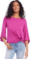 Thumbnail for your product : Karen Kane Flare Sleeve Pick Up Top - Berry
