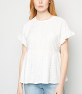 Thumbnail for your product : New Look Broderie Frill Peplum Top