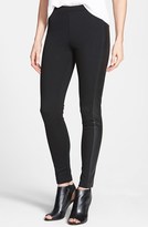 Thumbnail for your product : Vince Camuto Faux Leather Trim Leggings (Petite)