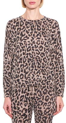 Sundry Leopard Print Crewneck Sweater