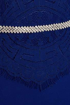 Quiz Royal Blue Lace Embellished Waistband Maxi Dress